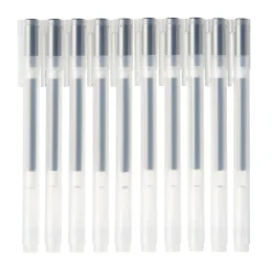 Packs De Stylos Et Crayons|Stylos Encre Gel^Muji Stylo à bille à encre gel noir - 0,38 mm - Lot de 10