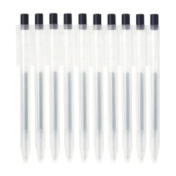 Packs De Stylos Et Crayons|Stylos Encre Gel^Muji Stylo à bille à encre gel rétractable bleu marine - 0,5 mm - Lot de 10