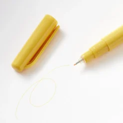 Feutres, Surligneurs Et Outils Correcteurs^Muji Stylo à encre à base d’eau, pointe fine - 0,5 mm, Jaune Moutarde