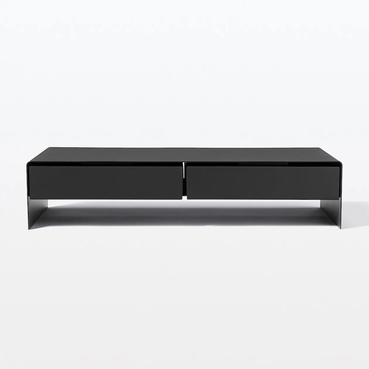 Boîtes Et Rangement De Bureau^Muji Support d'écran en acier avec tiroir ‐ large