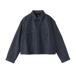 Vestes Et Manteaux|Chemises^Muji Sur-chemise légère en denim de kapok mélangé pour femme Bleu Marine Foncé