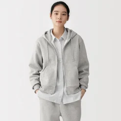 Pulls Et Cardigans|Hoodies Et Sweatshirts^Muji Sweat-shirt à capuche zippé en coton mélangé pour femme