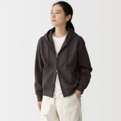 Pulls Et Cardigans|Hoodies Et Sweatshirts^Muji Sweat-shirt à capuche zippé en coton mélangé pour femme