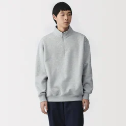 Pulls Et Cardigans|Hoodies Et Sweatshirts^Muji Sweatshirt à demi‐zip en coton mélangé pour homme