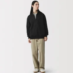 Pulls Et Cardigans|Hoodies Et Sweatshirts^Muji Sweatshirt à demi‐zip en coton mélangé pour homme