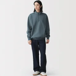 Pulls Et Cardigans|Hoodies Et Sweatshirts^Muji Sweatshirt à demi‐zip en coton mélangé pour homme