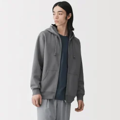 Pulls Et Cardigans|Hoodies Et Sweatshirts^Muji Sweatshirt zippé en coton mélangé à capuche homme