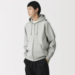 Pulls Et Cardigans|Hoodies Et Sweatshirts^Muji Sweatshirt zippé en coton mélangé à capuche homme
