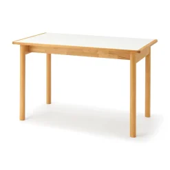 Tables^Muji Table en hévéa avec plateau mélaminé rectangulaire ‐ S