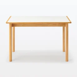 Tables^Muji Table en hévéa avec plateau mélaminé rectangulaire ‐ S