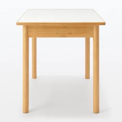Tables^Muji Table en hévéa avec plateau mélaminé rectangulaire ‐ S