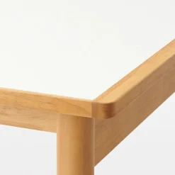 Tables^Muji Table en hévéa avec plateau mélaminé rectangulaire ‐ S