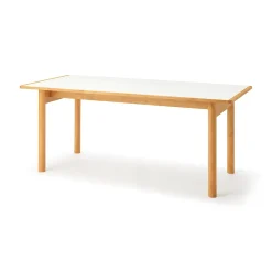Tables^Muji Table en hévéa avec plateau mélaminé rectangulaire ‐ L