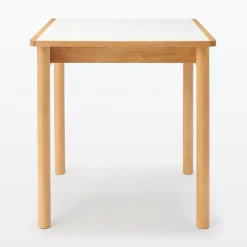 Tables^Muji Table en hévéa avec plateau mélaminé carrée ‐ S