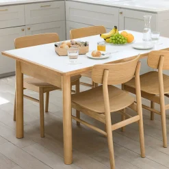 Tables^Muji Table en hévéa avec plateau mélaminé rectangulaire ‐ M