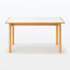Tables^Muji Table en hévéa avec plateau mélaminé rectangulaire ‐ M