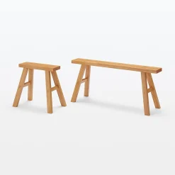 Chaises, Bancs Et Tabourets^Muji Tabouret en chêne