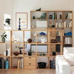 Étagères Modulables En Bois^Muji Étagère additionnelle étroite en chêne ‐ 5 niveaux (Dont Eco‐part. 1,80 €)