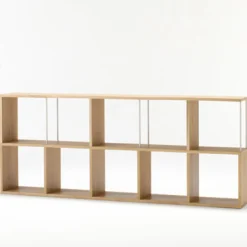 Étagères Modulables En Bois^Muji Étagère additionnelle étroite en chêne ‐ 5 niveaux (Dont Eco‐part. 1,80 €)