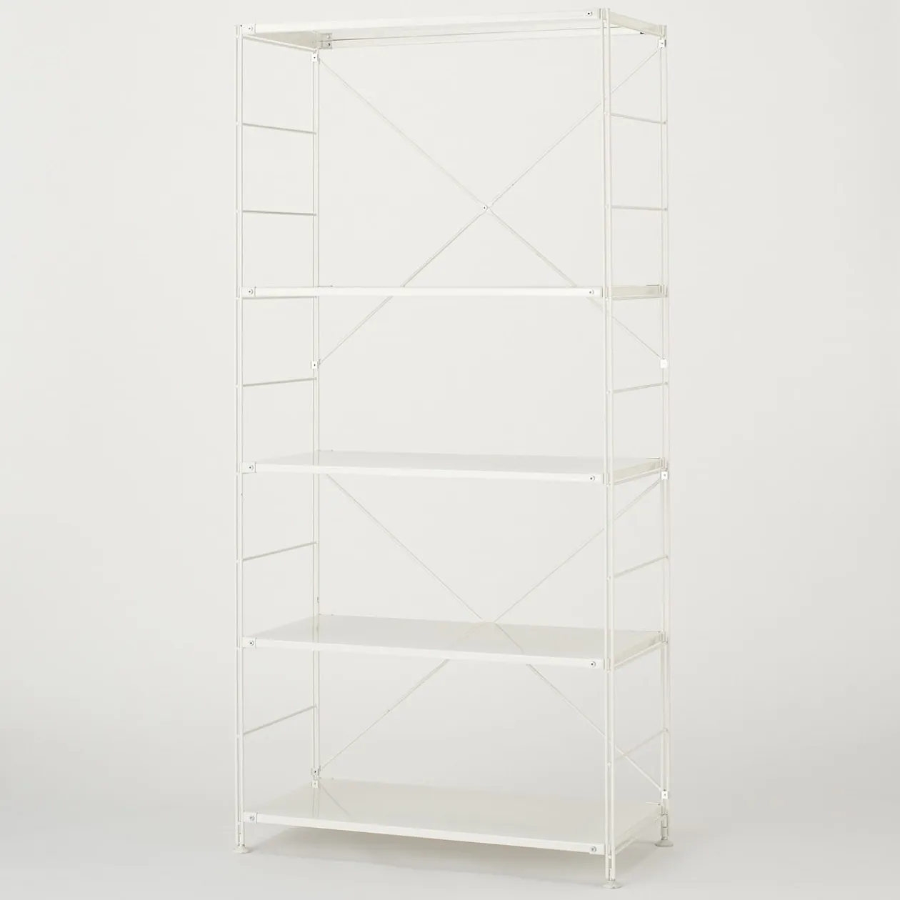 Étagères En Pin Et En Acier^Muji Étagère en acier gris clair - Large, grande