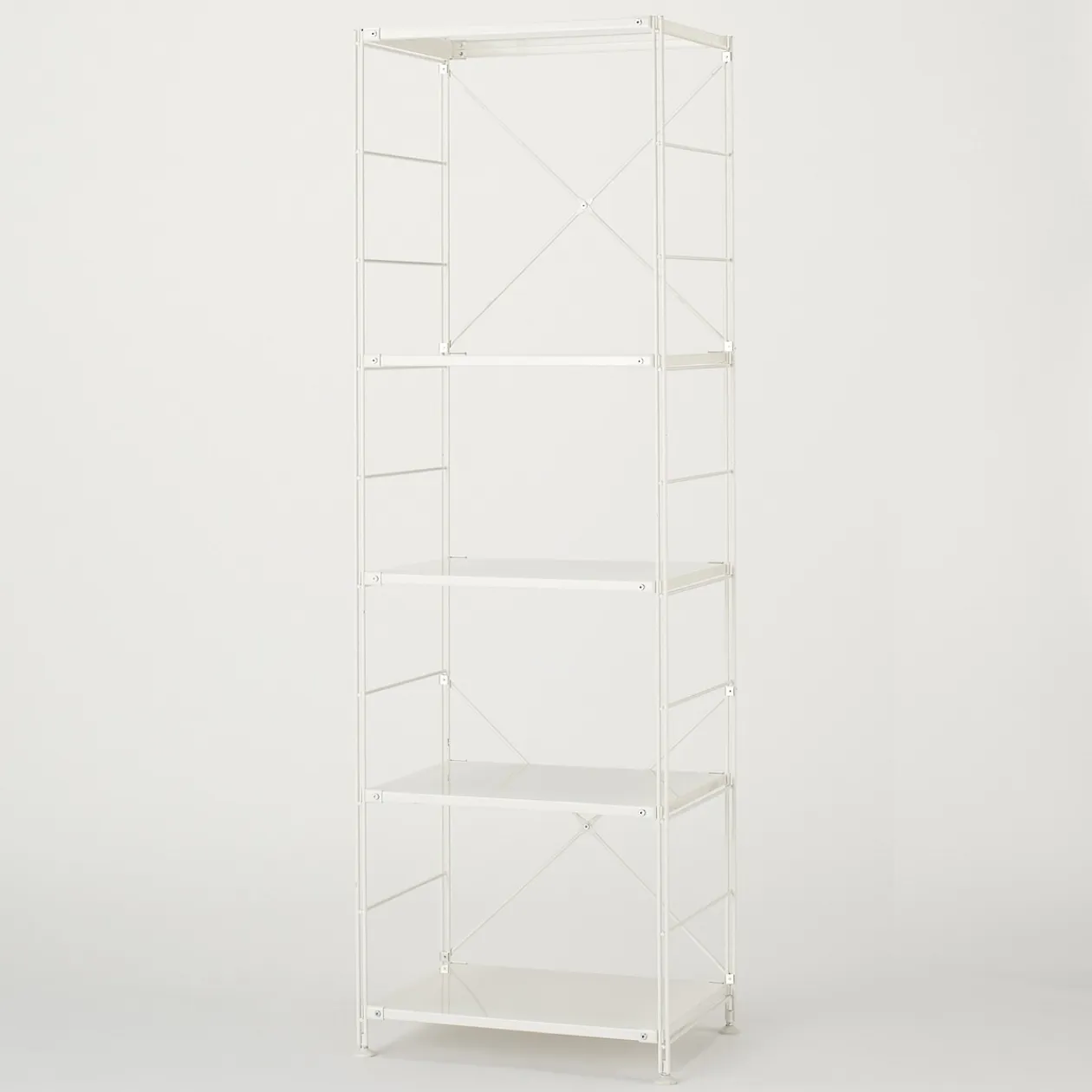 Étagères En Pin Et En Acier^Muji Étagère en acier gris clair - Étroite, grande