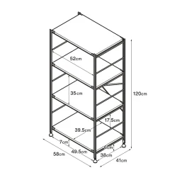 Étagères En Pin Et En Acier^Muji Étagère en acier gris clair - Étroite, moyenne