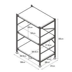 Étagères En Pin Et En Acier^Muji Étagère en acier gris clair - Étroite, petite