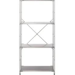 Étagères En Pin Et En Acier^Muji Étagère en acier inoxydable étroite ‐ 4 niveaux (Dont Eco‐part. 0,82 €)