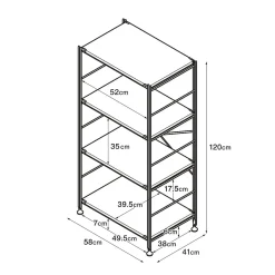 Étagères En Pin Et En Acier^Muji Étagère en acier inoxydable étroite ‐ 4 niveaux (Dont Eco‐part. 0,82 €)