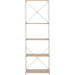 Étagères En Pin Et En Acier^Muji Étagère en acier inoxydable plaqué Chêne ‐ Étroite ‐ Grande 8791