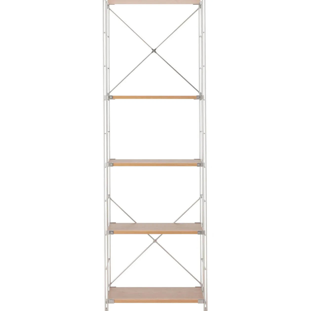 Étagères En Pin Et En Acier^Muji Étagère en acier inoxydable plaqué Chêne ‐ Étroite ‐ Grande 8791