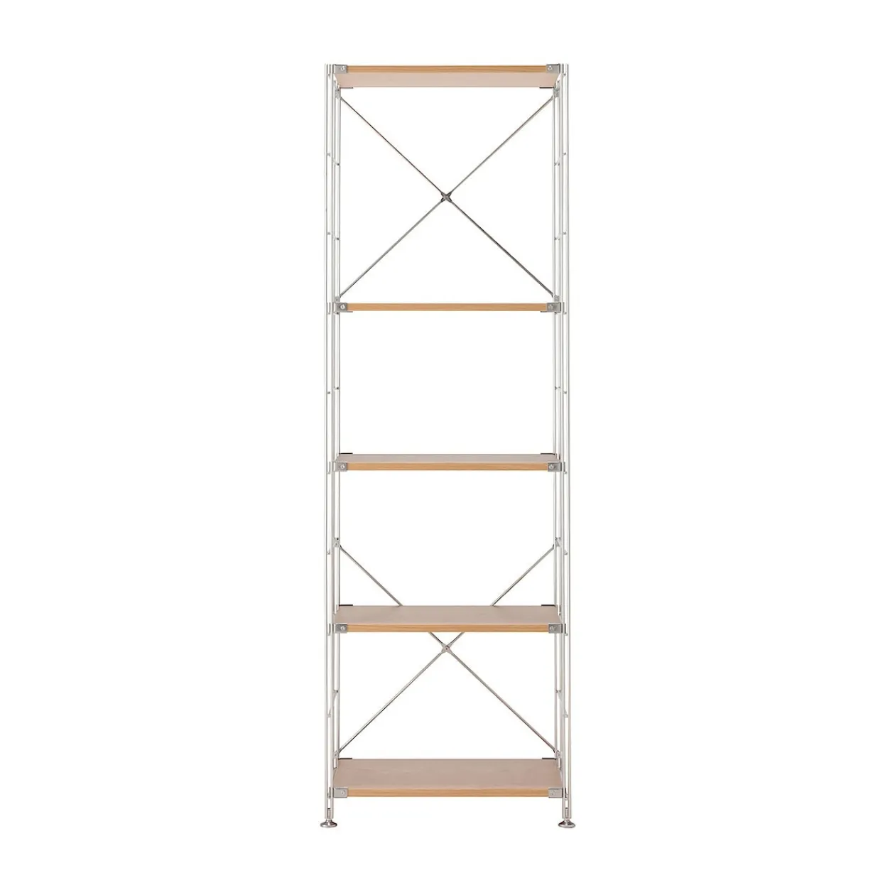 Étagères En Pin Et En Acier^Muji Étagère en acier inoxydable plaqué Chêne ‐ Étroite ‐ Grande 8791