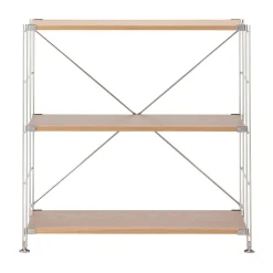 Étagères En Pin Et En Acier^Muji Étagère en acier inoxydable plaquée chêne large ‐ 3 niveaux (Dont Eco‐part. 2,80 €)