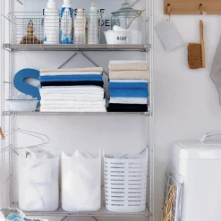 Étagères En Pin Et En Acier^Muji Étagère en acier inoxydable ‐ Large ‐ Grande (Dont Eco‐part. 1,80 €)