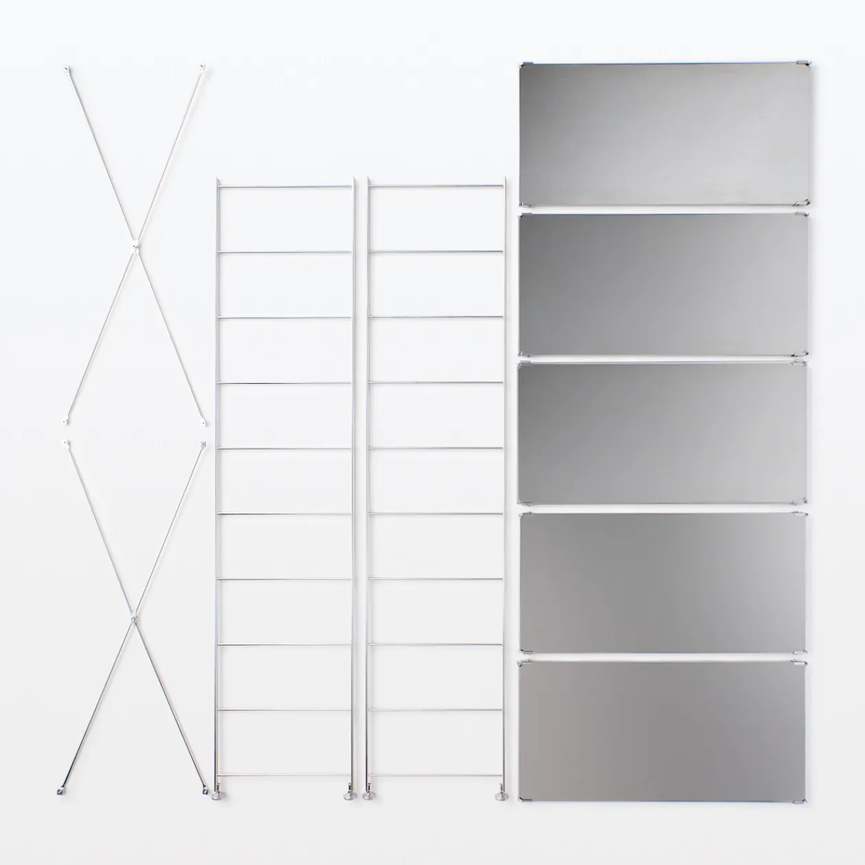 Étagères En Pin Et En Acier^Muji Étagère en acier inoxydable ‐ Large ‐ Grande (Dont Eco‐part. 1,80 €)