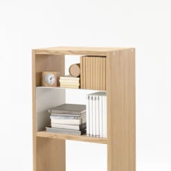 Étagères Modulables En Bois^Muji Étagère étroite en chêne ‐ 2 niveaux (Dont Eco‐part. 0,82 €)