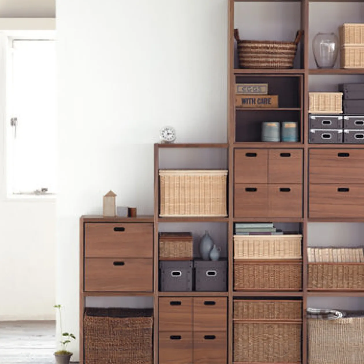 Étagères Modulables En Bois^Muji Étagère étroite en noyer ‐ 5 niveaux (Dont Eco‐part. 2,80 €)