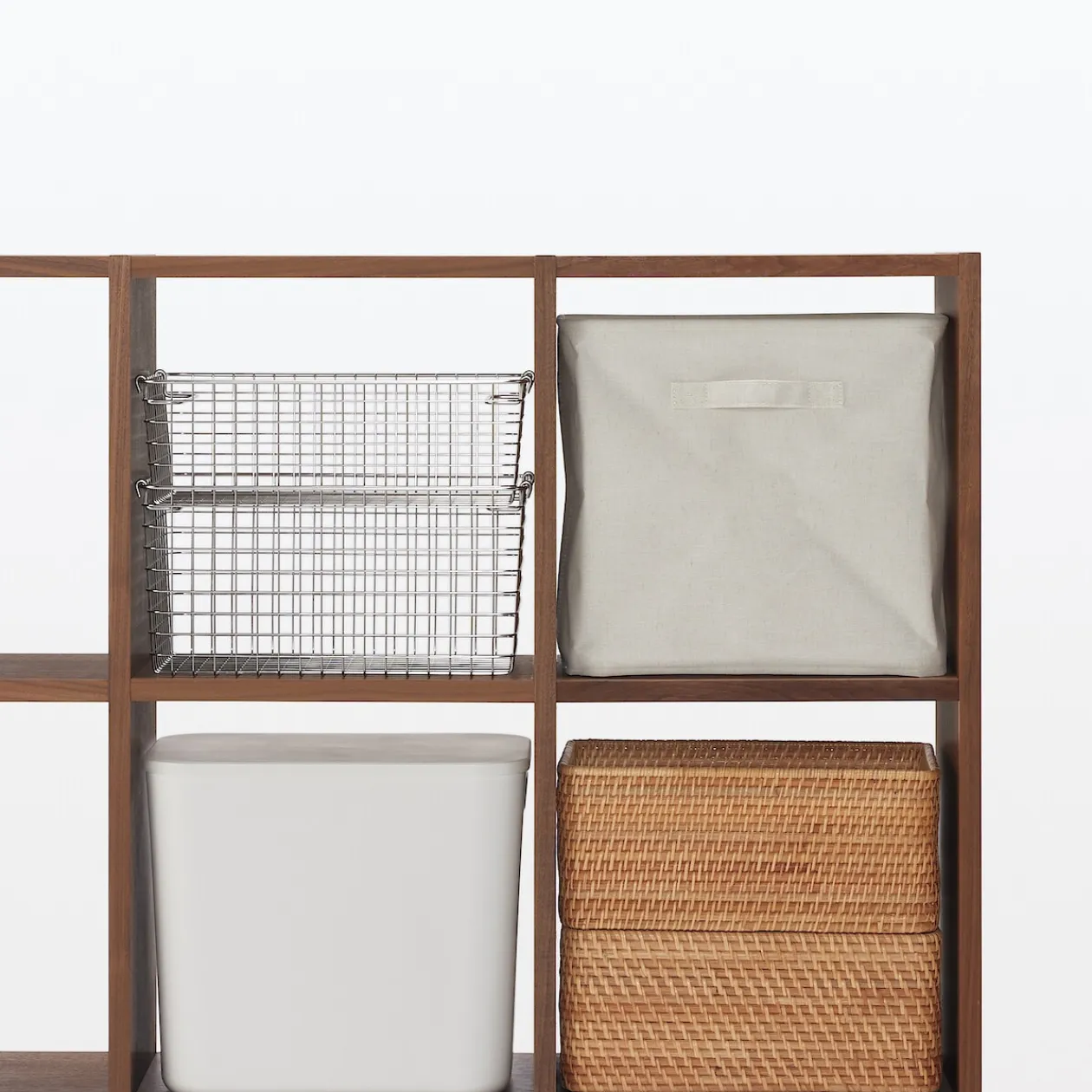 Étagères Modulables En Bois^Muji Étagère étroite en noyer ‐ 5 niveaux (Dont Eco‐part. 2,80 €)