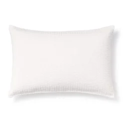 Draps De Lit^Muji Taie d'oreiller en coton Seersucker 65 x 65 cm