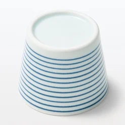 Vaisselle^Muji Tasse à saké en porcelaine Hasami - Motif rayures