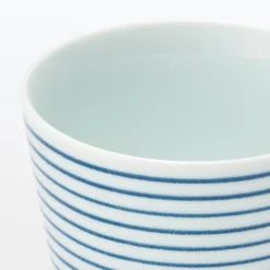 Vaisselle^Muji Tasse à saké en porcelaine Hasami - Motif rayures