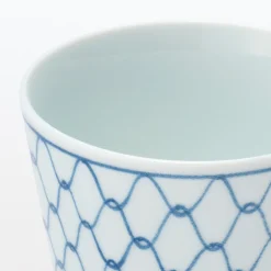 Vaisselle^Muji Tasse à saké en porcelaine Hasami - Motif maille