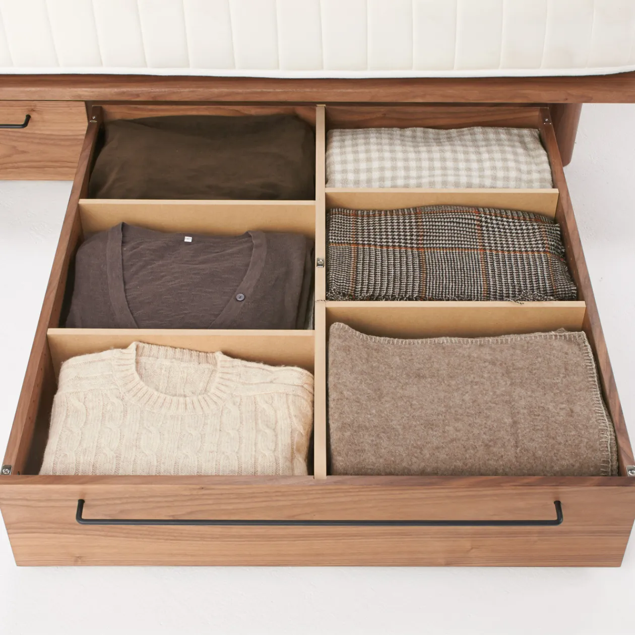 Lits^Muji Tiroir en noyer pour lit plate‐forme