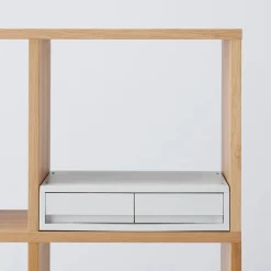 Petits Rangements En Polypropylène|Boîtes Et Rangement De Bureau^Muji Tiroir en PP paysage 2 compartiments gris blanc L37X P26X H9cm