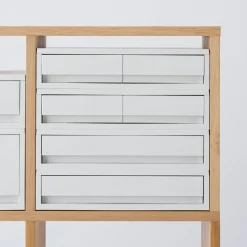 Petits Rangements En Polypropylène|Boîtes Et Rangement De Bureau^Muji Tiroir en PP paysage 2 compartiments gris blanc L37X P26X H9cm