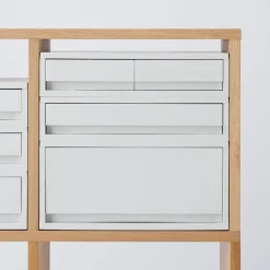 Petits Rangements En Polypropylène|Boîtes Et Rangement De Bureau^Muji Tiroir en PP paysage gris blanc L37 X P26 X H17.5 cm