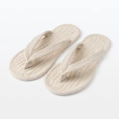 Chaussons|Chaussons^Muji Tongs d'intérieur en coton mélangé