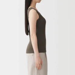 Hauts Et T‐Shirts|Sous‐Vêtements^Muji Top brassière court côtelé en coton pour femme