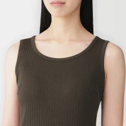 Hauts Et T‐Shirts|Sous‐Vêtements^Muji Top brassière court côtelé en coton pour femme