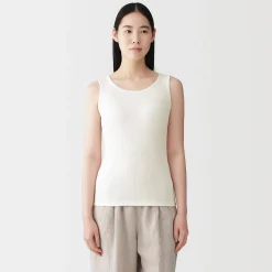 Hauts Et T‐Shirts|Sous‐Vêtements^Muji Top brassière court côtelé en coton pour femme